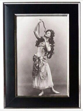Vintage  Sideshow Circus Freak Show Woman's snake charmer Sideshow Retro Framed